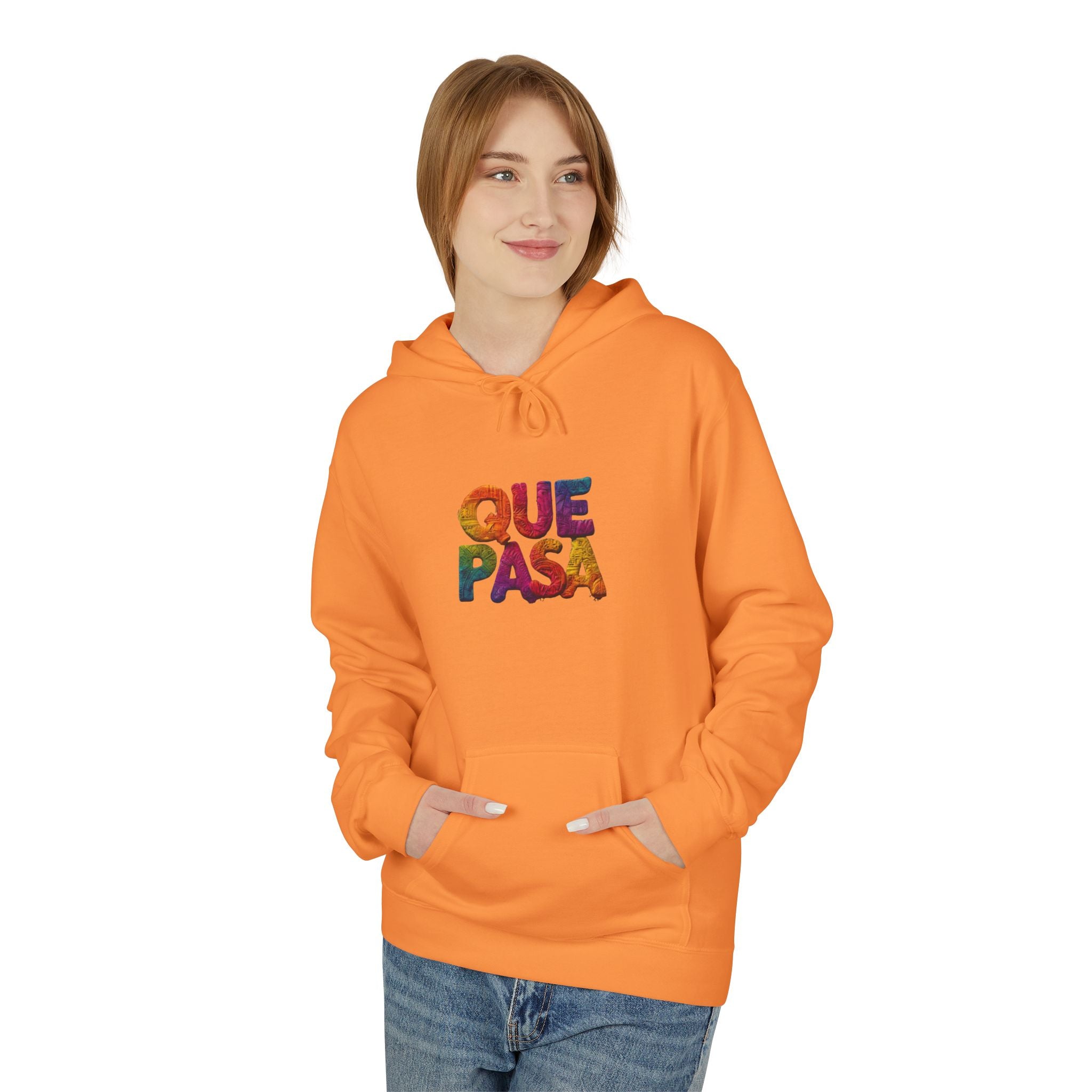 Que Pasa hoodie | Colorful Spanish phrase sweatshirt