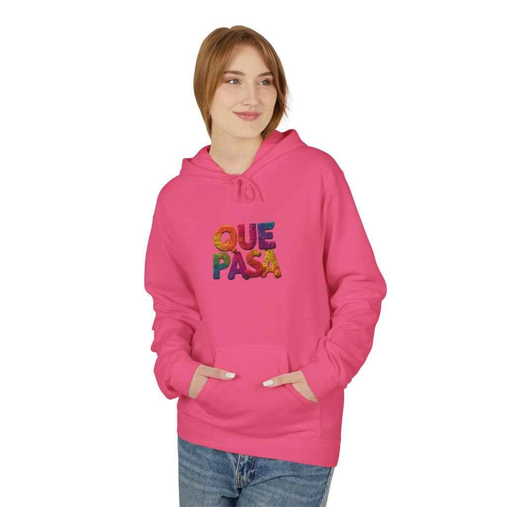 Que Pasa hoodie | Colorful Spanish phrase sweatshirt