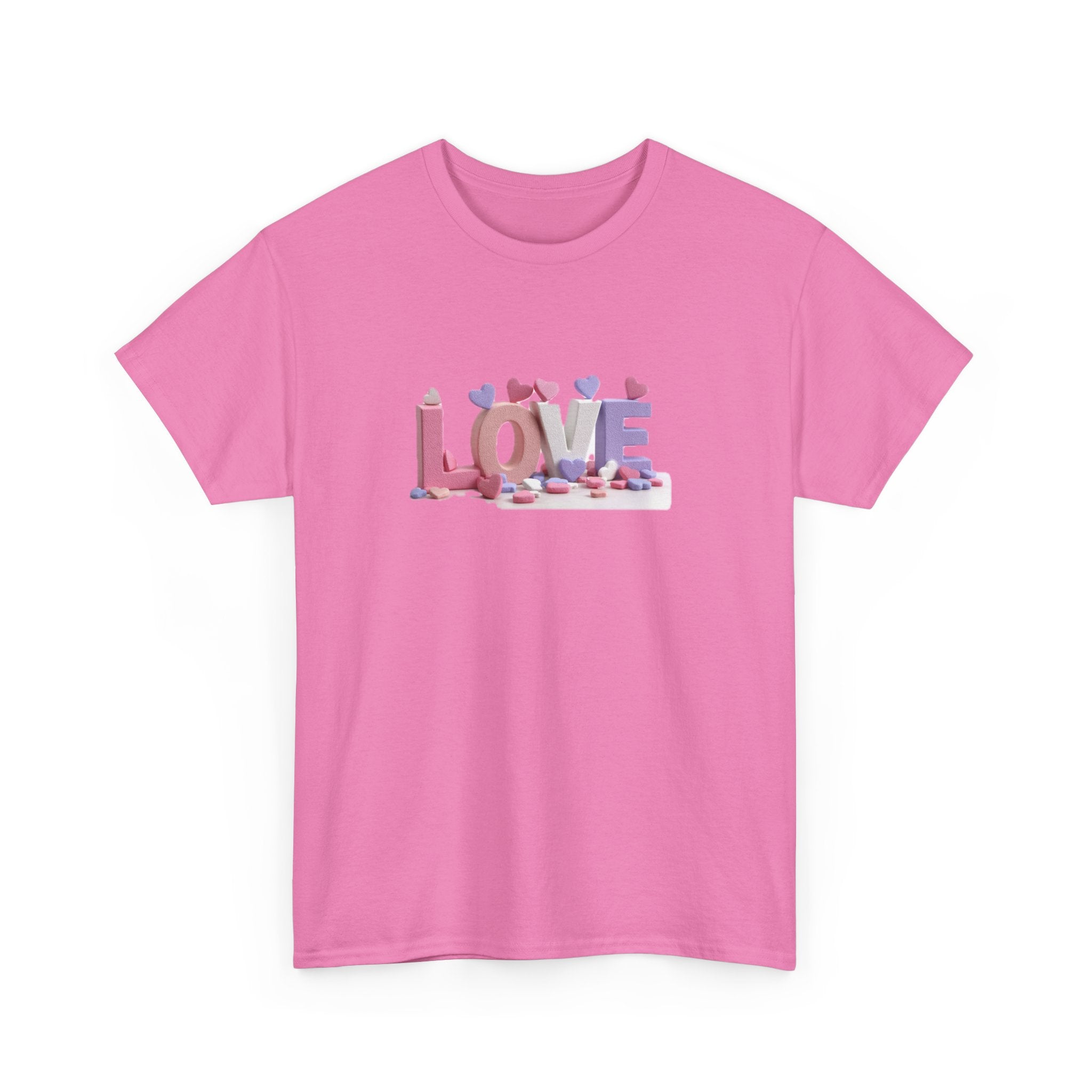 Love T-Shirt | Pink Heart Typography