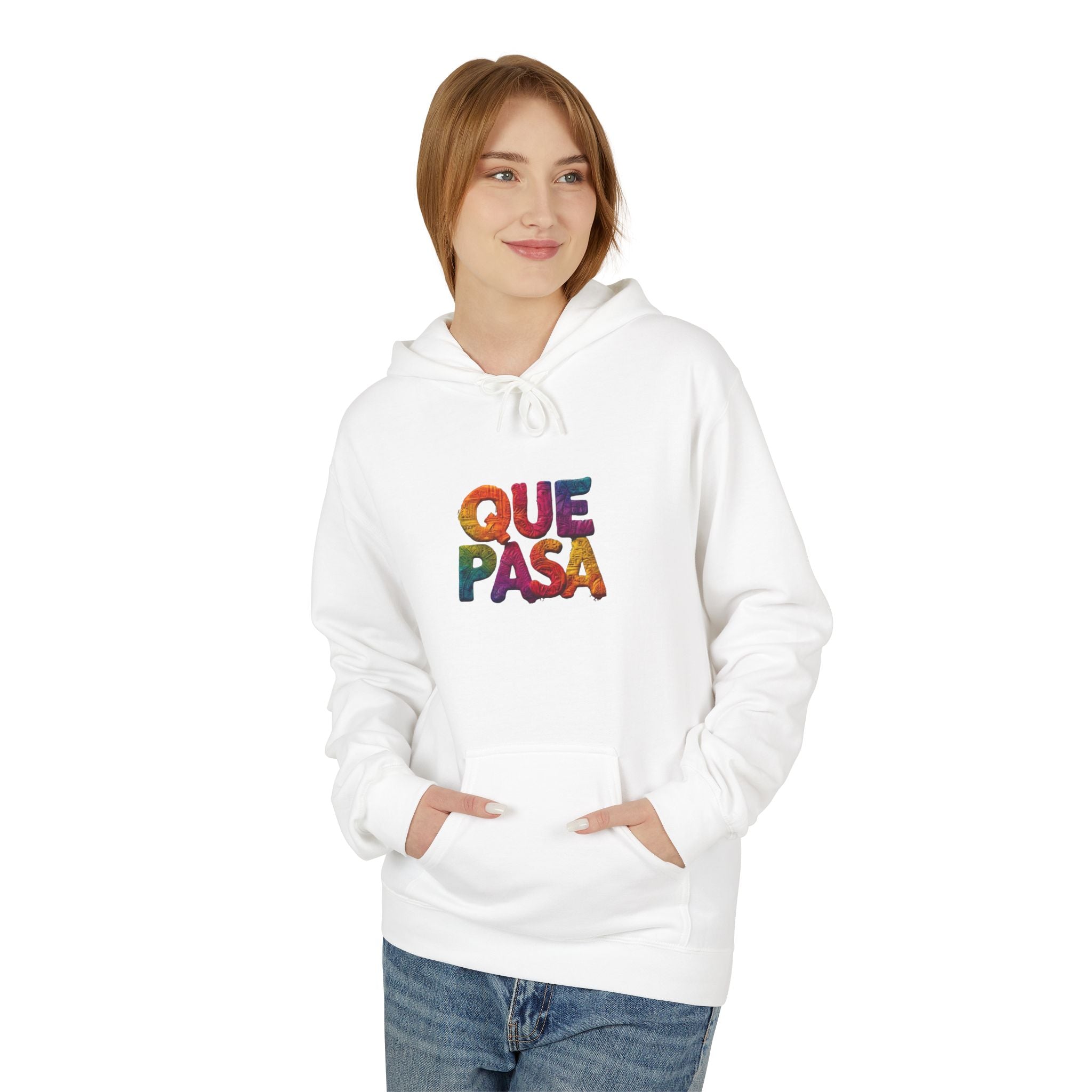 Que Pasa hoodie | Colorful Spanish phrase sweatshirt