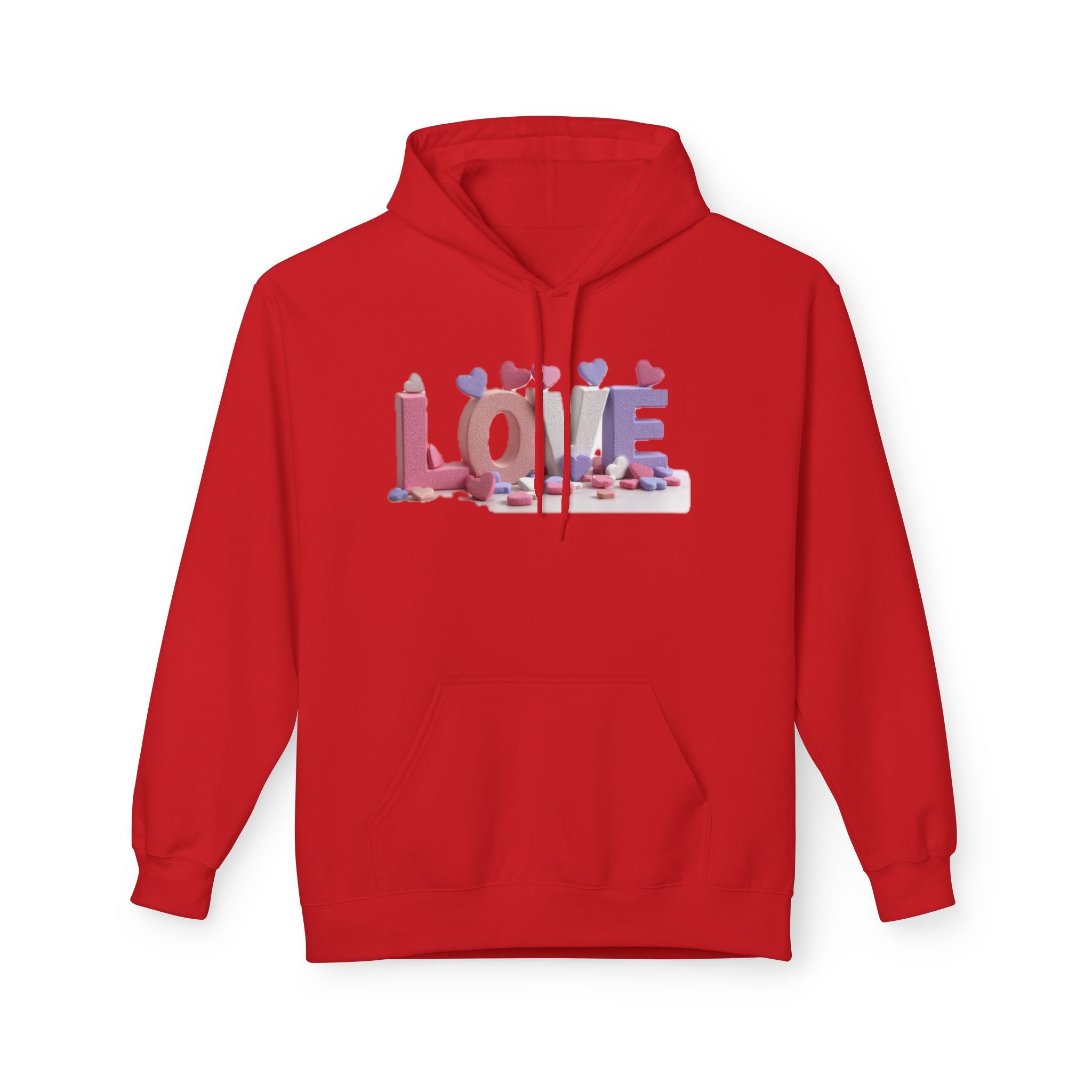 LOVE 3D Candy Letters Hoodie | Pink Purple Heart Design