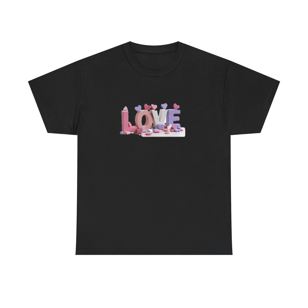 Love T-Shirt | Pink Heart Typography