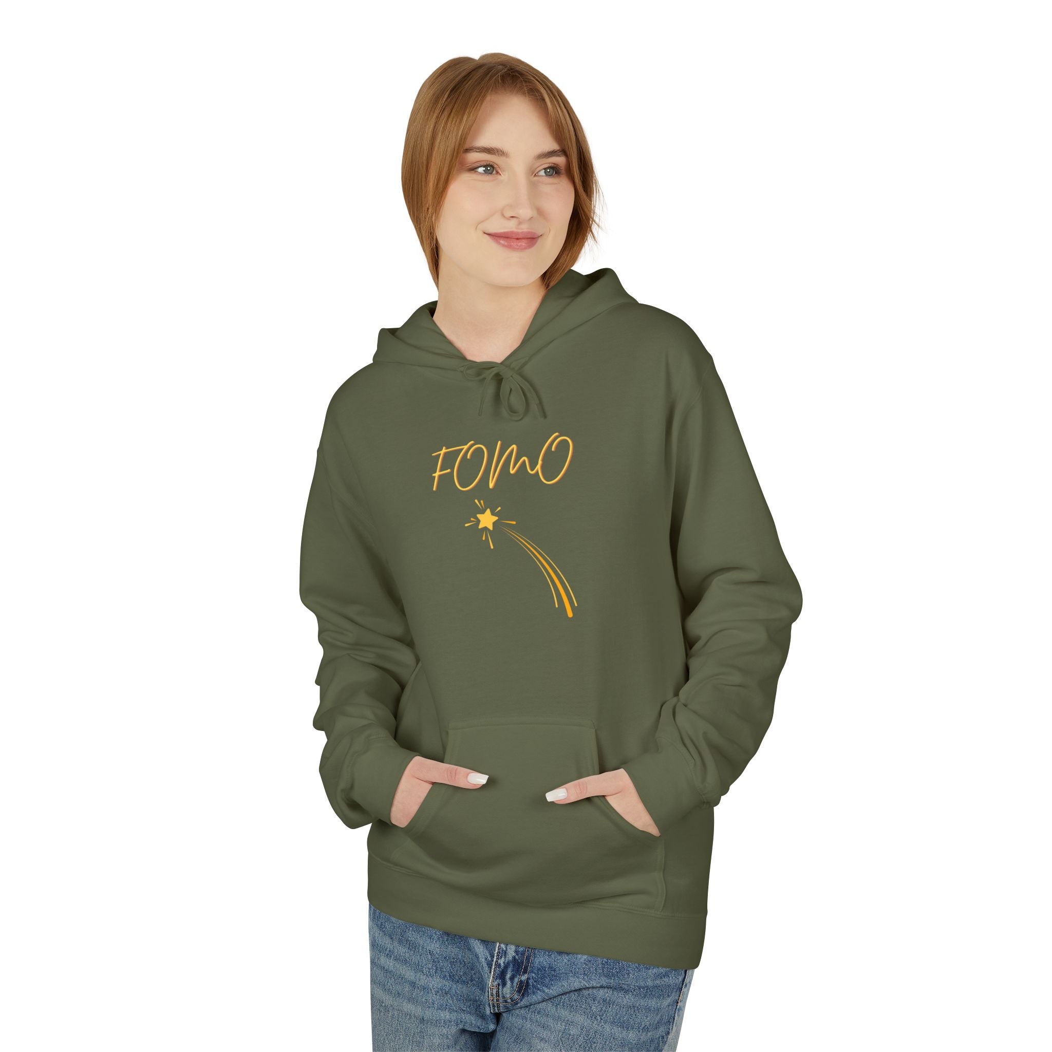 FOMO script and star Hoodie | Minimal typography streetwear