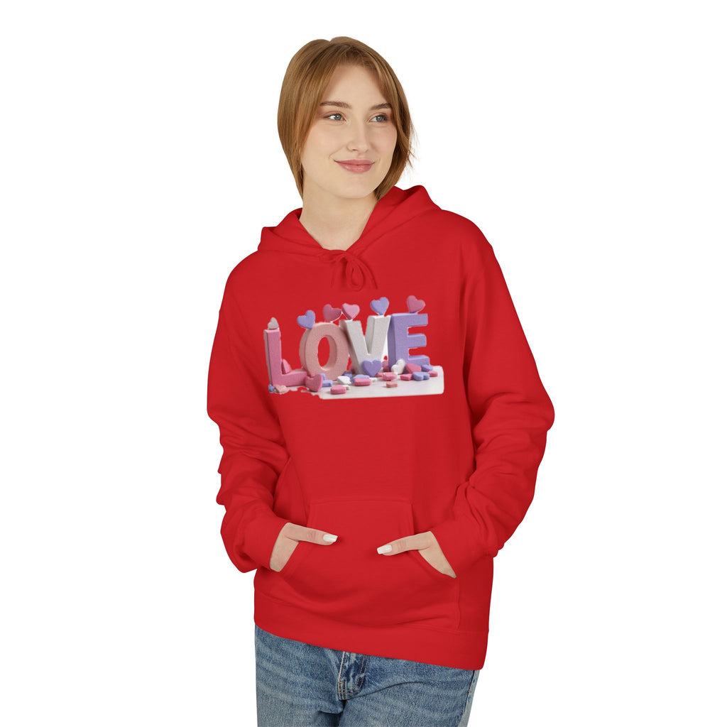 LOVE 3D Candy Letters Hoodie | Pink Purple Heart Design