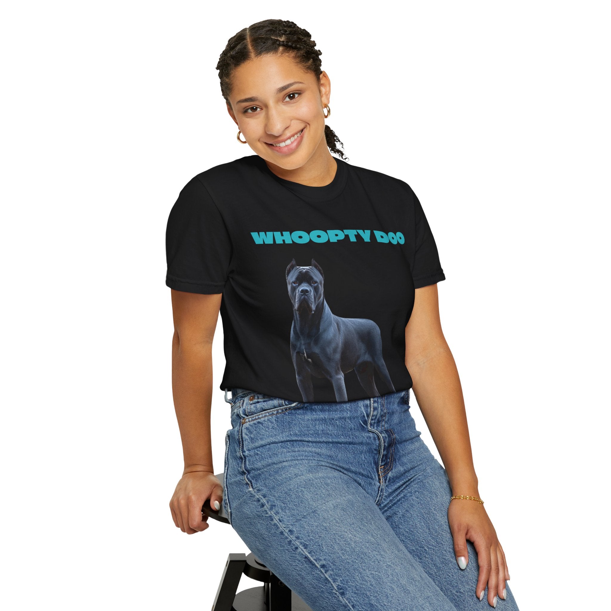 Whoopty Doo Unisex Garment-Dyed T-Shirt, Casual Tee, Dog Lovers Gift, Quirky Apparel, Fun Pet-Themed Shirt, Unique Gifts for Men and Women