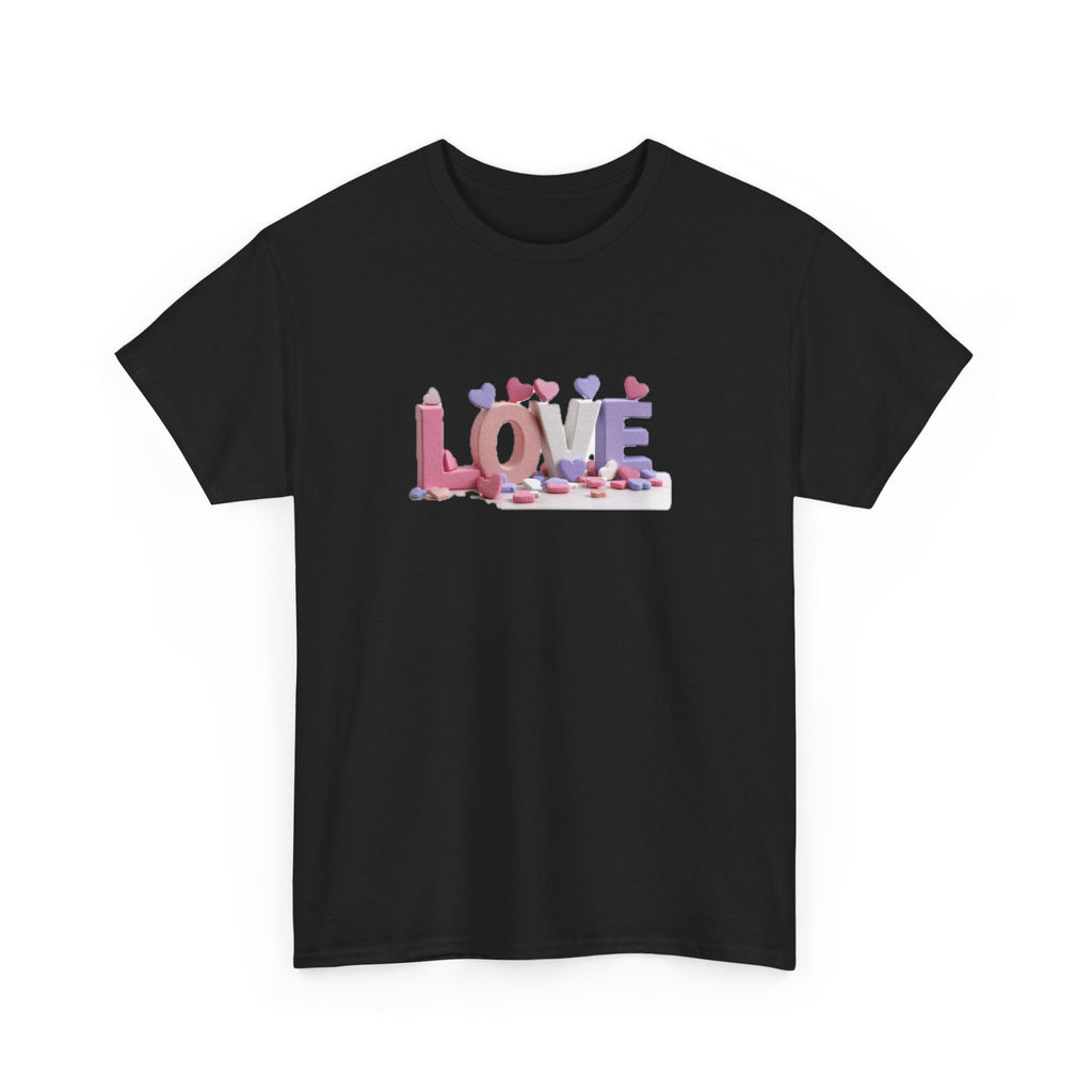 Love T-Shirt | Pink Heart Typography