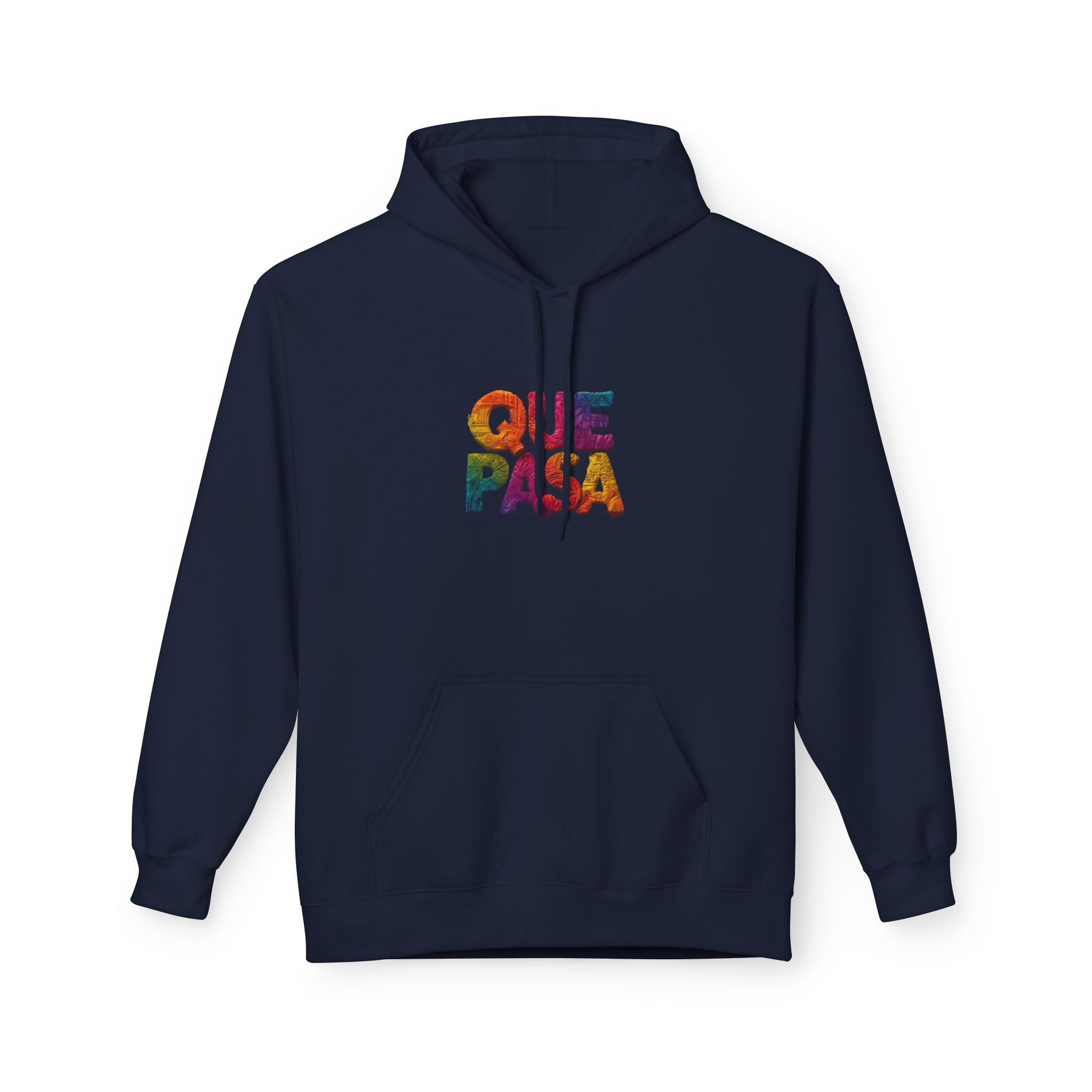 Que Pasa hoodie | Colorful Spanish phrase sweatshirt