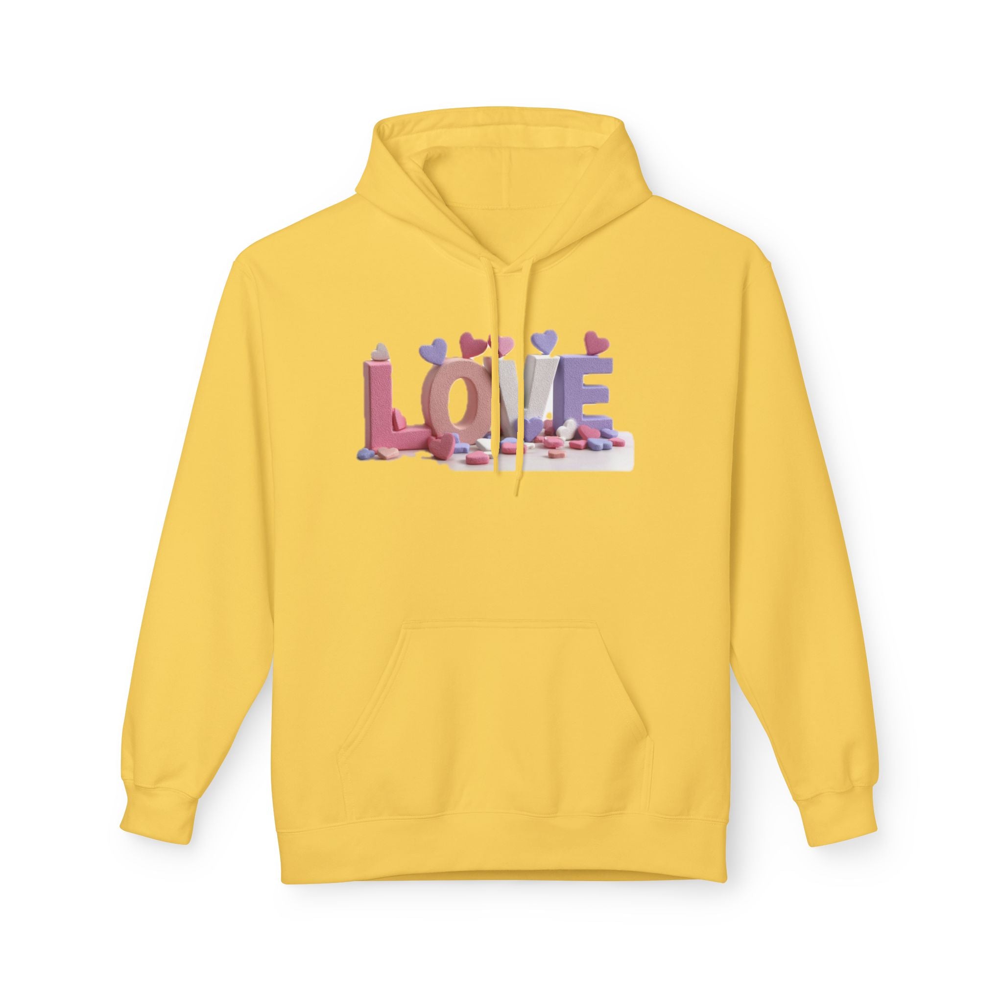 LOVE 3D Candy Letters Hoodie | Pink Purple Heart Design