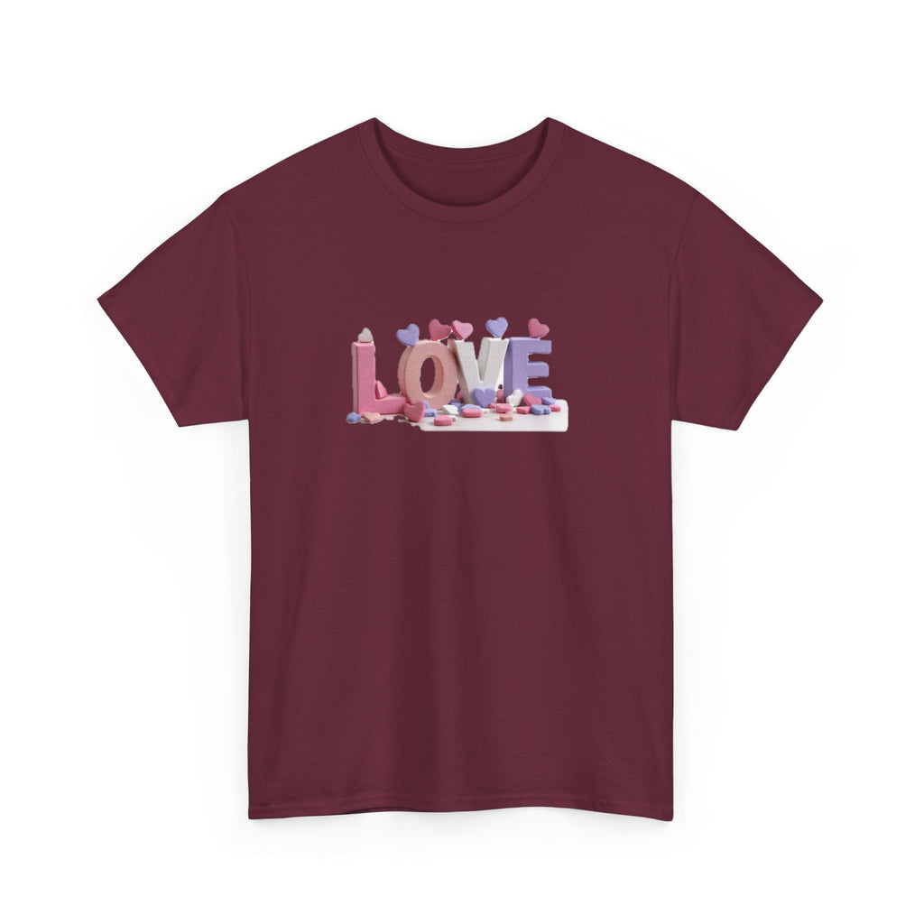 Love T-Shirt | Pink Heart Typography