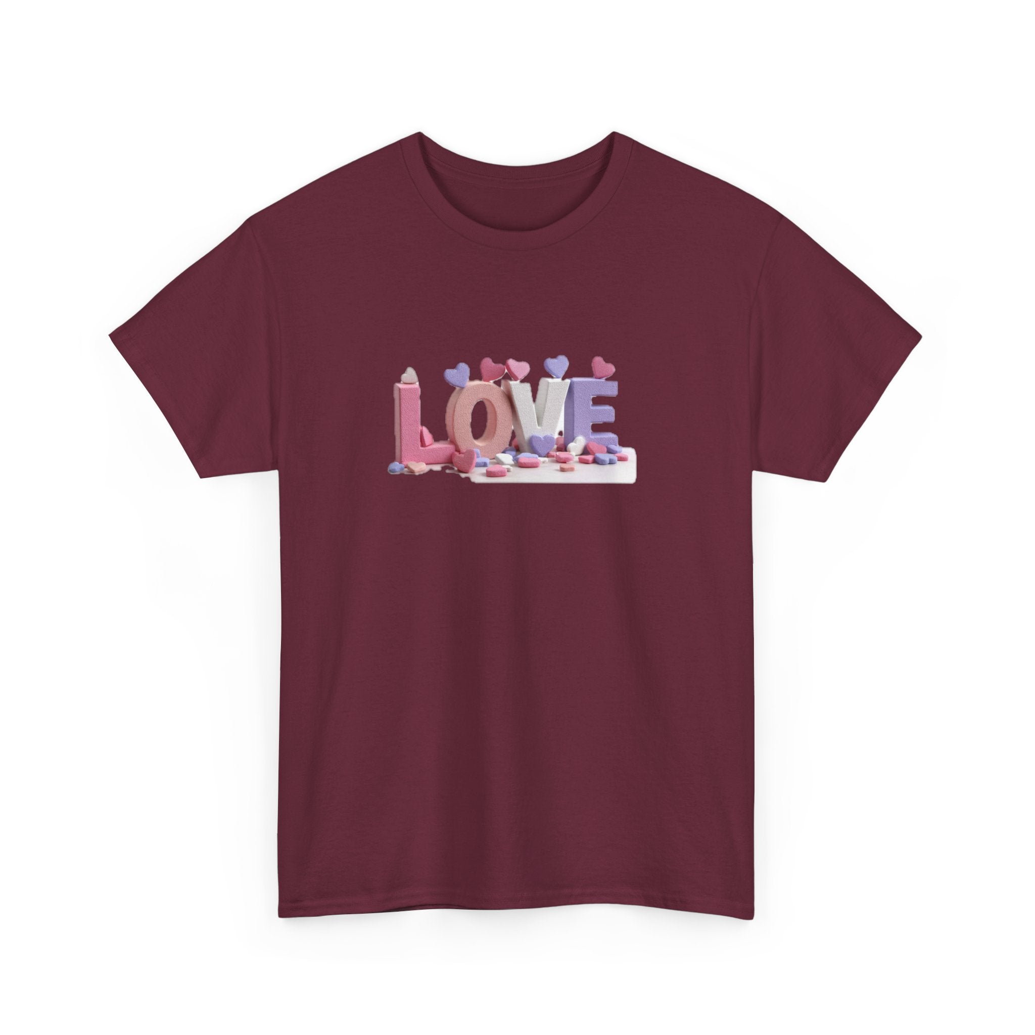 Love T-Shirt | Pink Heart Typography