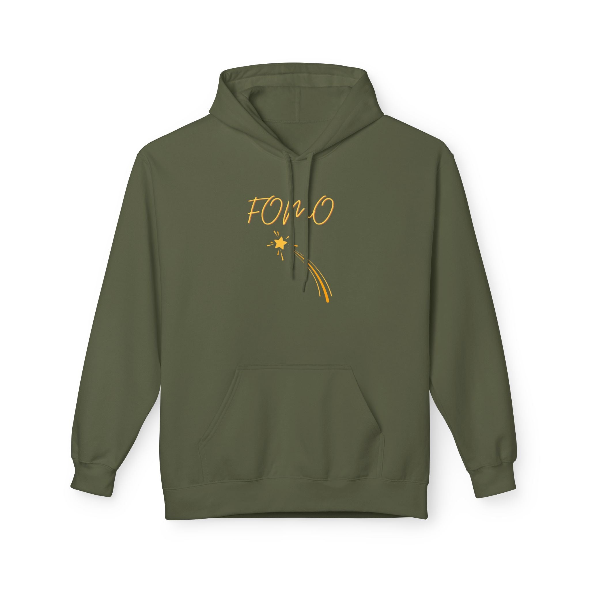 FOMO script and star Hoodie | Minimal typography streetwear