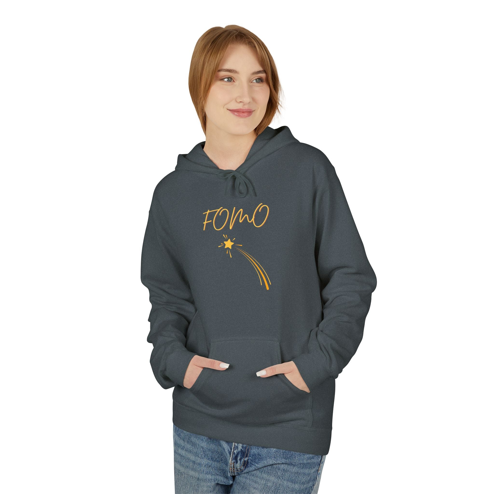 FOMO script and star Hoodie | Minimal typography streetwear