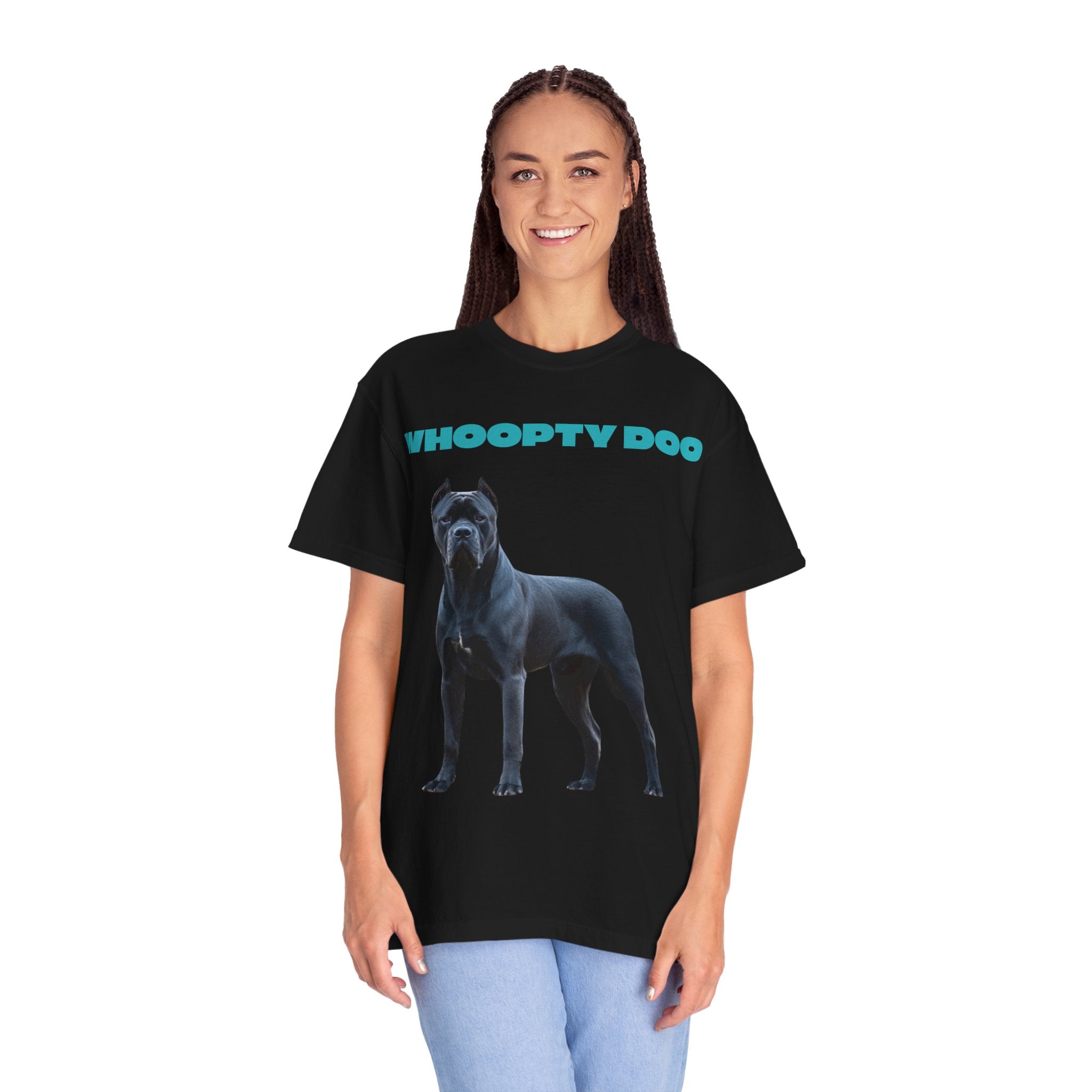 Whoopty Doo Unisex Garment-Dyed T-Shirt, Casual Tee, Dog Lovers Gift, Quirky Apparel, Fun Pet-Themed Shirt, Unique Gifts for Men and Women
